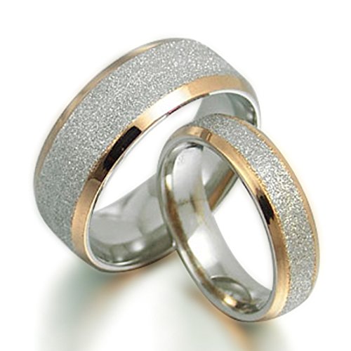 Gemelli sposo e sposa in oro 18 K gli anelli in titanio anniversario di matrimonio,, UK SZ g a Z7