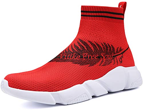 Unisex Donna Uomo Scarpe da Ginnastica Fitness Calze Scarpe Bambino Sneakers Interior Casual all'Aperto, 5 Rosso, 35 EU