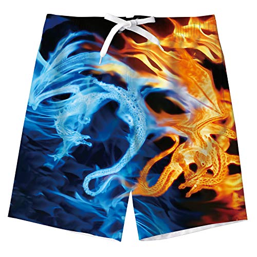 TUONROAD Costumi Bambino Ragazzi Mare 3D Stampato Bermuda da Bagno Asciugatura Rapida Costume Surf Pantaloncini 13-14 Anni