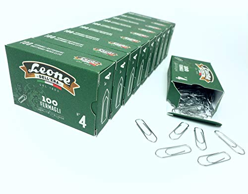1.000 Fermagli Zincati Leone Dell'Era N. 4 - mm. 32 - Stecca da 10 scatole da 100 pz. - Made in Italy