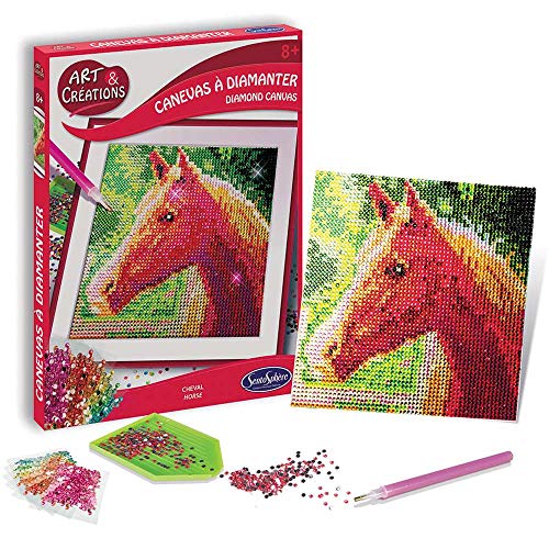 Sentosphere- Kit Strass, Motivo: Cavallo, Fai da Te per Bambini e Adulti, Multicolore, 02024