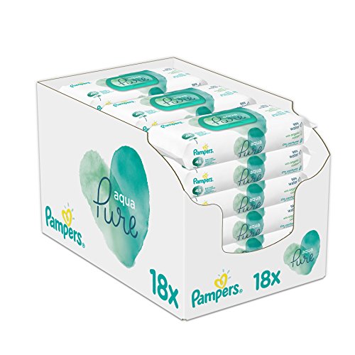 Pampers Aquapure Salviette Per Neonati 18 Imballaggio = 864 Salviette Per Neonati - 7310 Gr