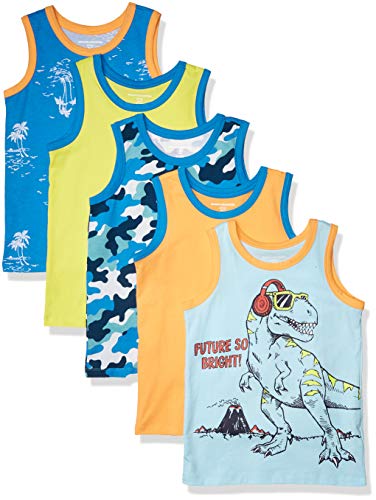 Amazon Essentials Boys' 5-Pack Tank Top And-Cami-Shirts, Vacation, EU 134-140 CM