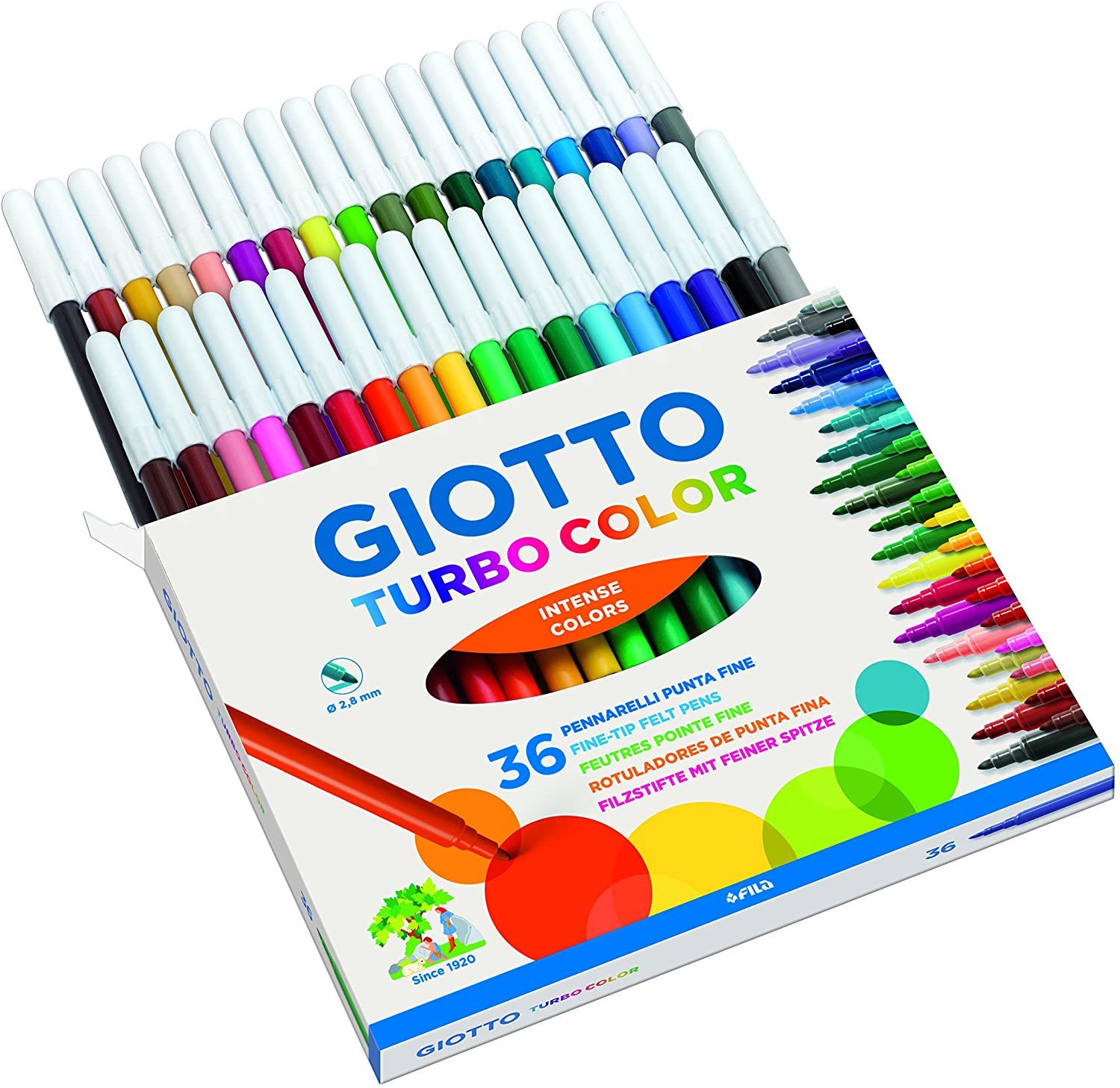 Giotto Turbo Color pennarelli in astuccio da 36 colori