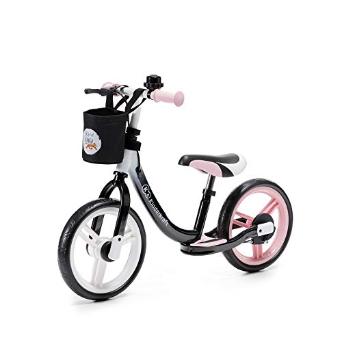Kinderkraft Bicicletta SPACE, Bici senza Pedali, in Metallo, 12 Pollici Ruote, Accessori, per Bambini, Fino 35 Kg, Rosa