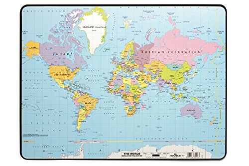 Durable 721119 Sottomano con Mappa Politica del Mondo, Antiscivolo, 530 x 400 mm