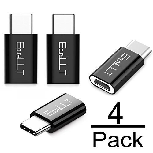 EasyULT Adattatore USB C a Micro USB [4 Pack], USB C Adapter USB Type C Adattatore Connettore per Galaxy S8/S8+, P10 Plus/Honor 8,LG G6 e Altri Dispositivi USB C (Nero)