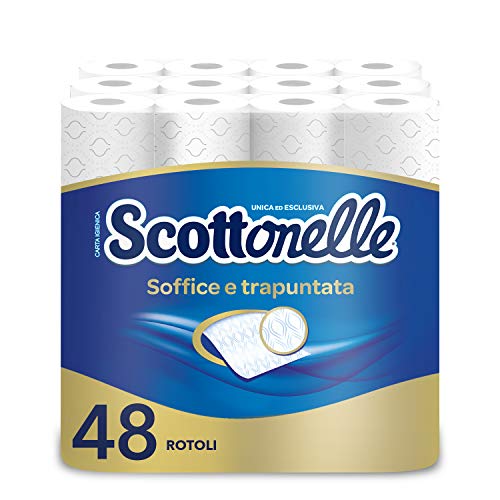 Scottex Scottonelle Carta Igienica Soffice e Trapuntata, Confezione da 48 Rotoli