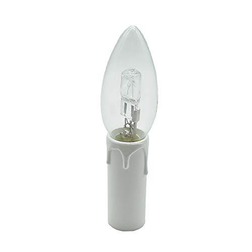 6 portalampadine E14 a forma di candela con gocce, colore bianco, lunghezza di 65 mm, in plastica, per lampadario