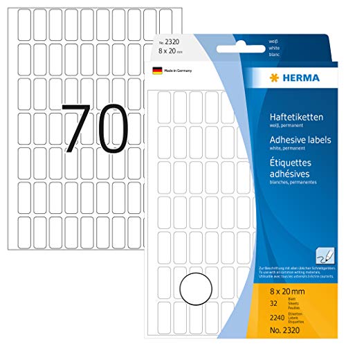 HERMA Vielzweck-Etiketten, 8 x 20 mm, weiß, Großpackung