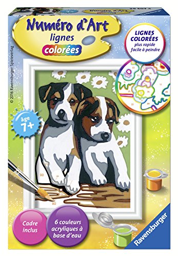 Ravensburger - Numero di arte - Mini formato - due cuccioli - hobby creativo - pittura - bambini dai 7 anni - 29507