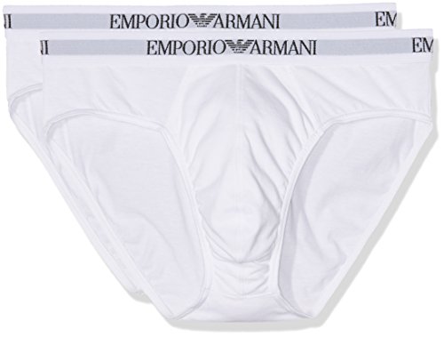 Emporio Armani 111321CC722, Mutande Uomo, Bianco (BIANCO/BIANCO 04710), Large, (pacco da 2)