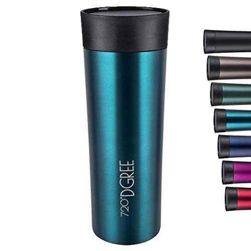 720°DGREE Tazza Termica da Viaggio “PleasureToGo” – 450ml, Verde | caffè Bicchieri di Acciaio Inossidabile | Travel Mug Coffee to Go