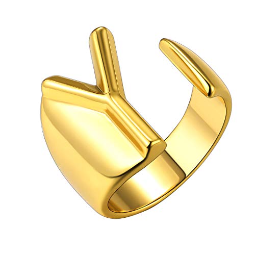 GoldChic Jewelry Anelli Regolabili per Donna con Iniziale X, Regali in Oro Captial con Gioielli in Oro con Scatola