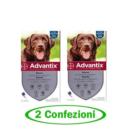 advantix Spot-ON per Cani Oltre 25 kg Fino a 40 kg - Offerta 2 Confezioni