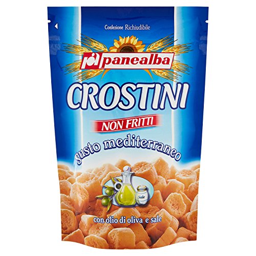 Panealba - Crostini Non Fritti Gusto Mediterraneo, Con Olio Di Oliva E Sale - 100 G