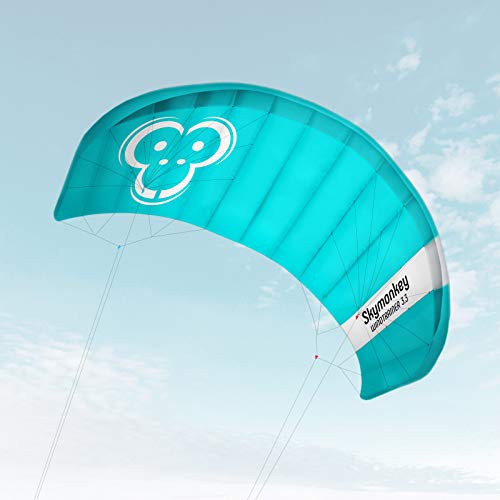 Skymonkey Windtrainer 3.3 Aquilone da trazione/Kite a 4 Cavi Ready 2 Fly 330 cm [Verde-Petrolio]