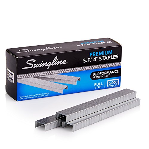Swingline Staples, Premium, s.f. 4, 0,6 cm lunghezza, 210 per strip, 5,000 per box (S7035450) 1 Box Silver