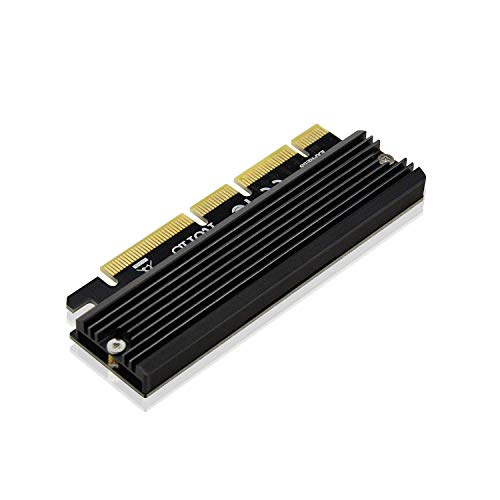 ADWITS PCI Express 3.0 4x 8x da 16x a M.2 Scheda adattatore NVMe e AHCI SSD con dissipatore di calore, senza staffa e compatibile con Samsung 960 970 EVO PRO WD nero e altro