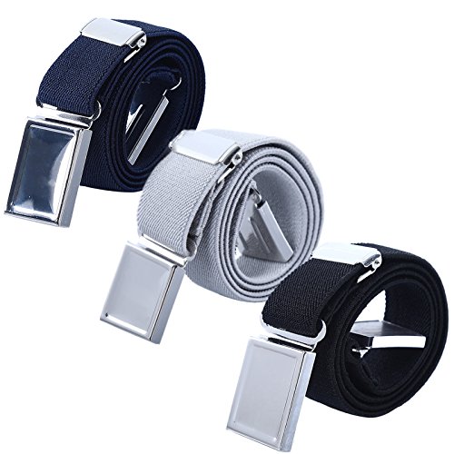 WELROG Cintura magnetica elastica per bambini - Ragazzi con cinturini elasticizzati regolabili Ragazze Cinture per bambini di AWAYTR (Blu navy/Grigio/Nero)
