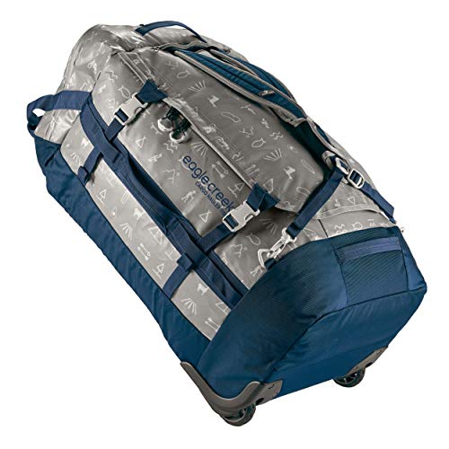 Eagle Creek Cargo Hauler Wheeled Duffel, 110 L - Borsa da viaggio pieghevole con ruote, tessuto TPU resistente all'abrasione e all'acqua, cinturini per zaino, Grigio (Cali Hiero), capacità:108l