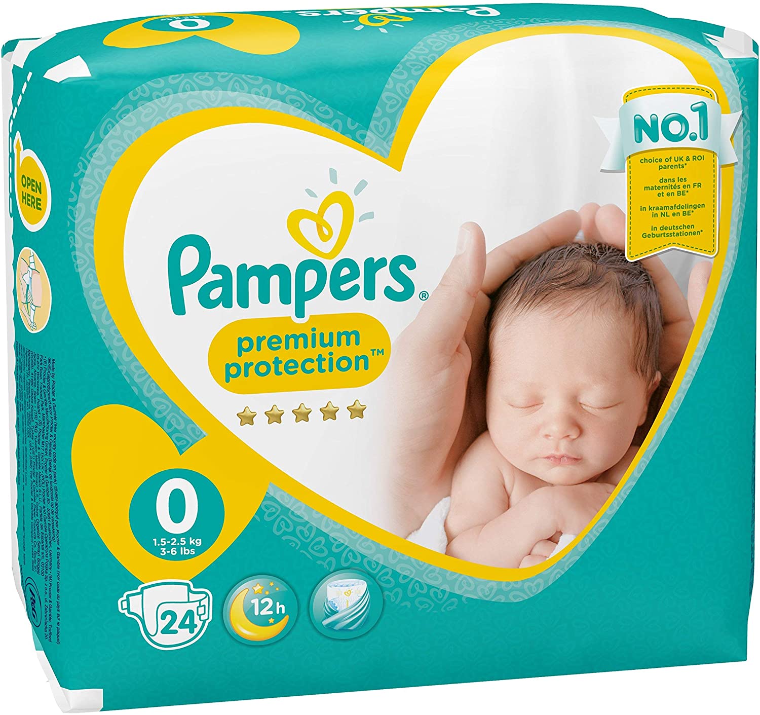 Pampers New Baby, 24 Pannolini, Taglia 0 (1-2,5 kg)