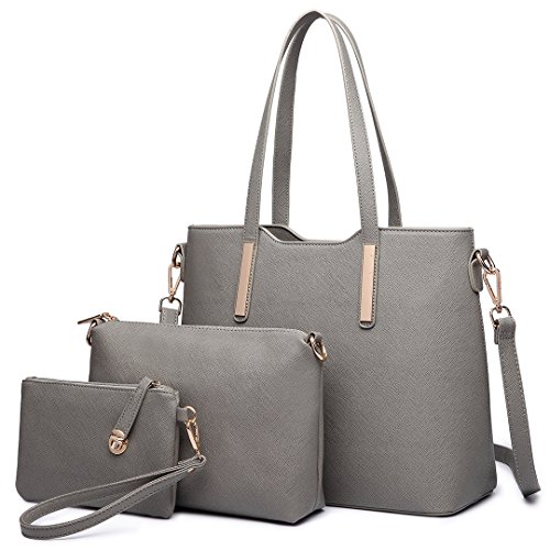 Miss Lulu Donne Moda borsetta Borsa a tracolla Borsa Ecopelle Totalizzatore 3 pezzi