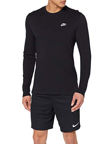 Nike Sporstwear Club, Maglietta a Maniche Lunghe Uomo, Nero (Black/White 010), Large