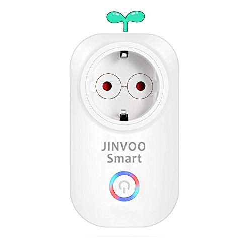 Spina Wi-Fi intelligente Jinvoo, presa mini presa intelligente, nessun hub necessario, tempistica, controllo dei dispositivi da qualsiasi luogo, funzionamento con Alexa e Google Assistant
