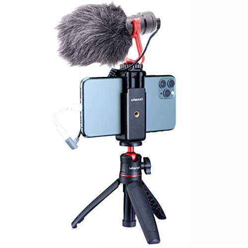 HAFOKO Smartphone Video Kit Vlogging Vlog Kit Vlogger Accessorio Vlog Rig kit con Treppiede Estensibile MiNi Microfono Telefono Supporto compatibile per Fotocamera Telefono YouTube TikTok Living