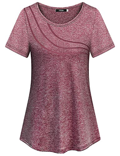 iClosam Maglie Sportive Donna Manica Corta Traspirante Cotone Crew Neck Fitness T-Shirt Women Maglietta Sportiva