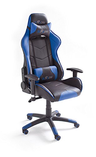 MC Racing 7 Poltrona Direzionale, Sedia Gaming, Sedia da ufficio, Finta Pelle, Nero/Rosso, 62497SB3