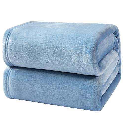 Bedsure Coperta Plaid di Pile Cielo Blu Coperta Grande 230x270 cm - Plaid da Divano Coperte Super Morbido