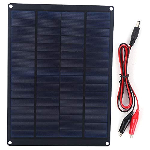 Kit pannello solare 10W, caricatore portatile impermeabile a energia solare, pannello fotovoltaico per attività all'aperto/emergenze - Nero
