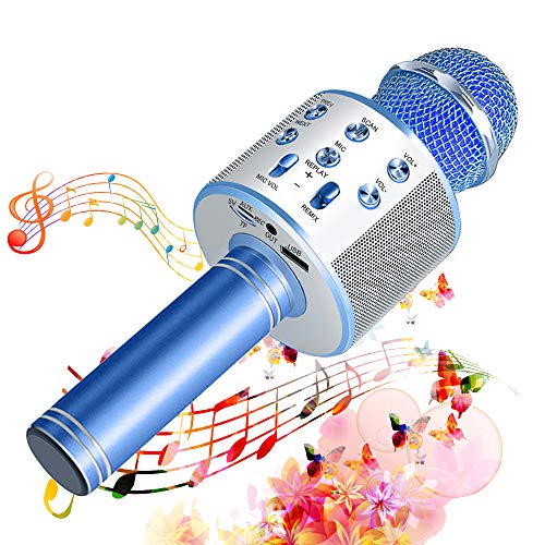 SunTop Microfono Karaoke Bluetooth Wireless, Portatile Microfono Karaoke Bambini con Altoparlante, KTV Karaoke Player per Cantare, Funzione compatibile con Android, PC or smartphone
