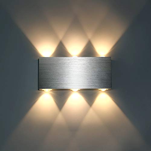 Lightess Applique da Parete LED Lampada a Muro Interni Applique Moderne in Metallo 6W per Soggiorno Camera da Letto Bagno