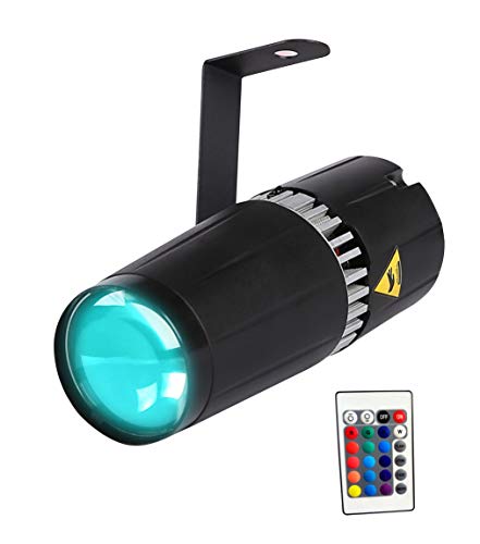 LED pinspot luce,TOM 9w RGB 3-in-1 pinspot luce con gobo e raggio - luci di scena da ir remote controller