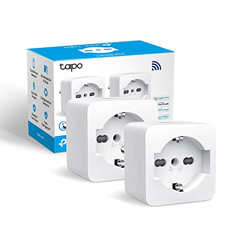 TP-Link Tapo P105(2-pack) Presa Smart Italiana, WiFi Intelligente Smart Plug, Controllo Vocale, Compatibile con Alexa e Google Home, Controllo Remoto Tramite APP Tapo, Tempo di Preselezione