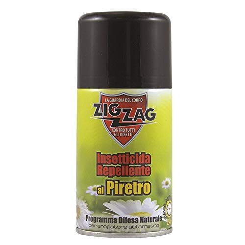 Zig Zag, Insetticida Repellente al Piretro Naturale, Ricarica per Erogatore Automatico Ebano con Timer