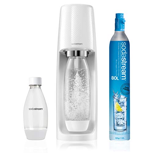 Sodastream Gasatore D'Acqua Spirit Mega Pack White, 2 Bottiglie e 1 Cilindro Inclusi
