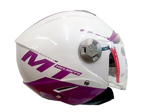 Mt Helmets - Casco tipo Jet MT City Eleven SV, colore rosa e bianco S bianco rosa
