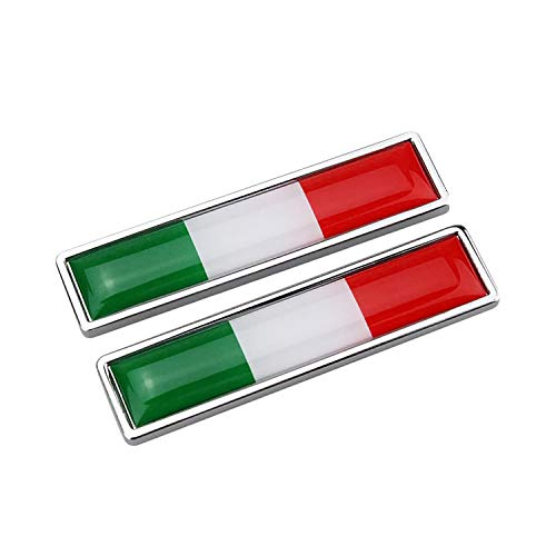 Bonfinity 2 Adesivi Bandiera Italiana 3D per Auto e Moto Tuning | Sticker Stemma Adesivo Tricolore Italia Esterno Emblema 5,8 x 1,4 cm