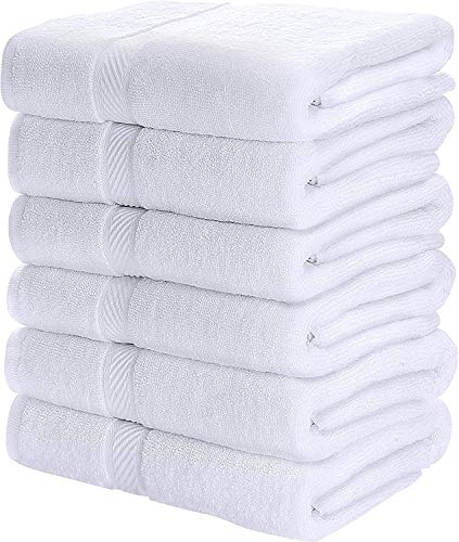 Utopia Towels - 6 Asciugamani da Palestra - Asciugamano da Bagno Piccolo - 100% Cotone (56 x 112 cm) (Bianco)