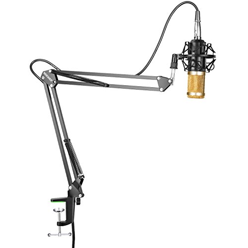 Neewer® NW-800 Professionale Microfono a Condensatore per Trasmissioni e Registrazioni in Studio & NW-35 Braccio a Forbici Asta di Sospensione Regolabile per Microfono