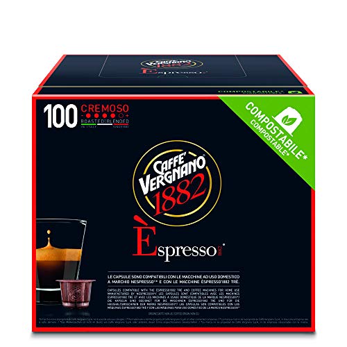 Caffè Vergnano 1882 Èspresso Cremoso, 100 Capsule, Compatibili Nespresso