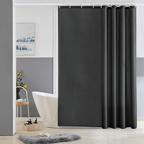 Tende Doccia Anti-Muffa Tessuto in Poliestere, Grigio Scuro Tende Doccia Impermeabile &Lavabile,Tenda Vasca da Bagno con 12 Ganci Tenda doccia-180x180cm.