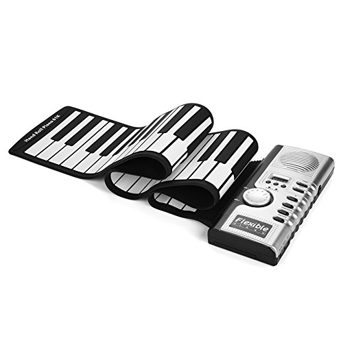 Dilwe Roll Up Piano, Portable 61 Keys Rotolo di Mano per Tastiera Elettronica per Bambini Principianti per Bambini