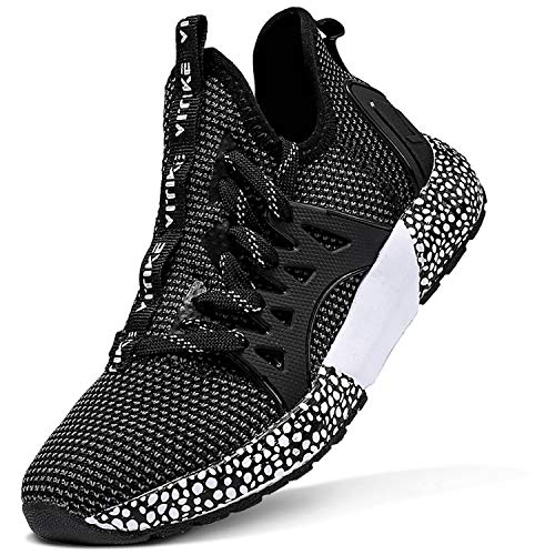 Scarpe Sportive Bambini e Ragazzi Scarpe da Corsa Ginnastica Respirabile Mesh Running Sneakers Fitness Casual(G-Nero,34 EU)