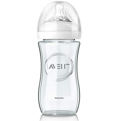 Philips SCF053/17 Avent Biberon Natural Anti-Colica in Vetro, 240 ml, Trasparente