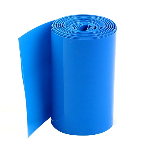 sourcing map 5 Metri 70mm Larghezza PVC Termoretraibile Wrap Blu per 4x18650 Batteria Confezione